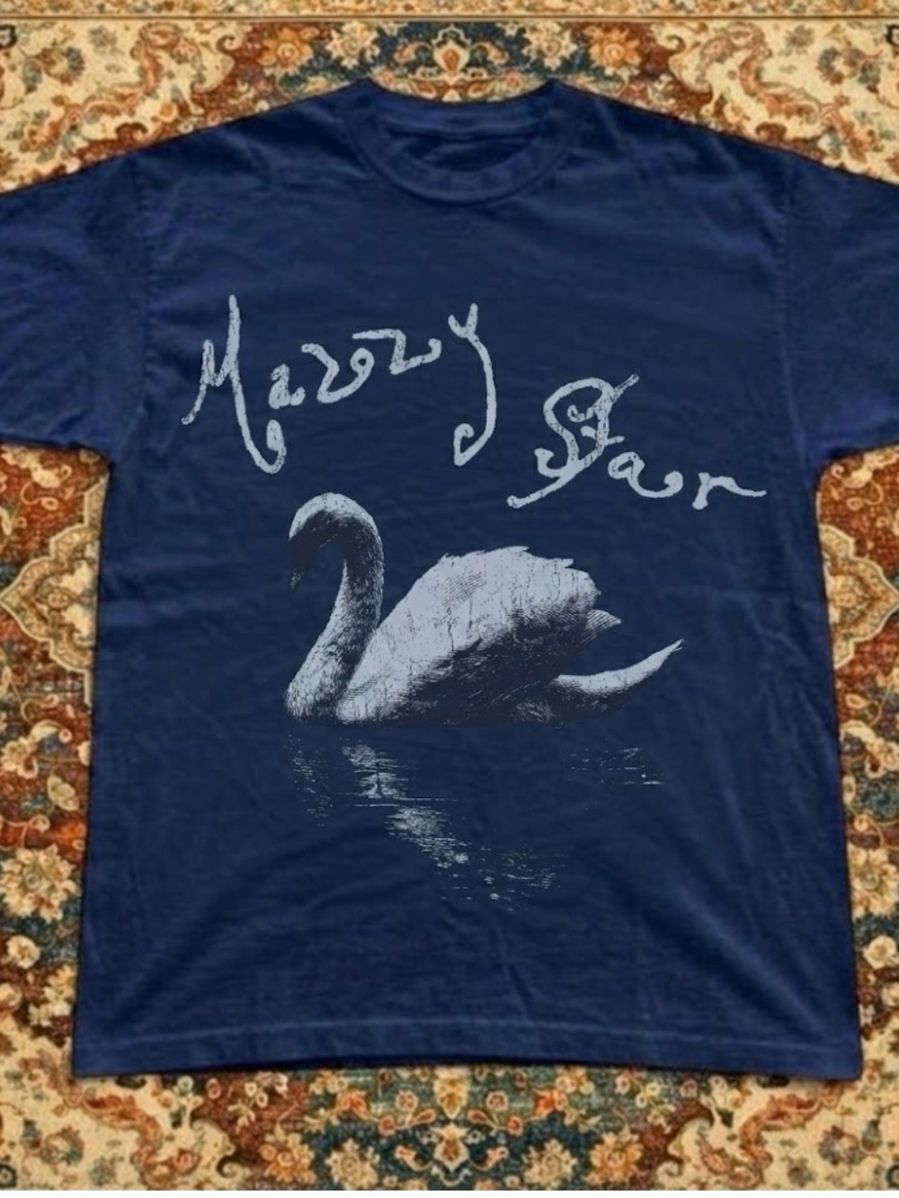 Gildan Navy Swan Mazzy Star Graphic Tee